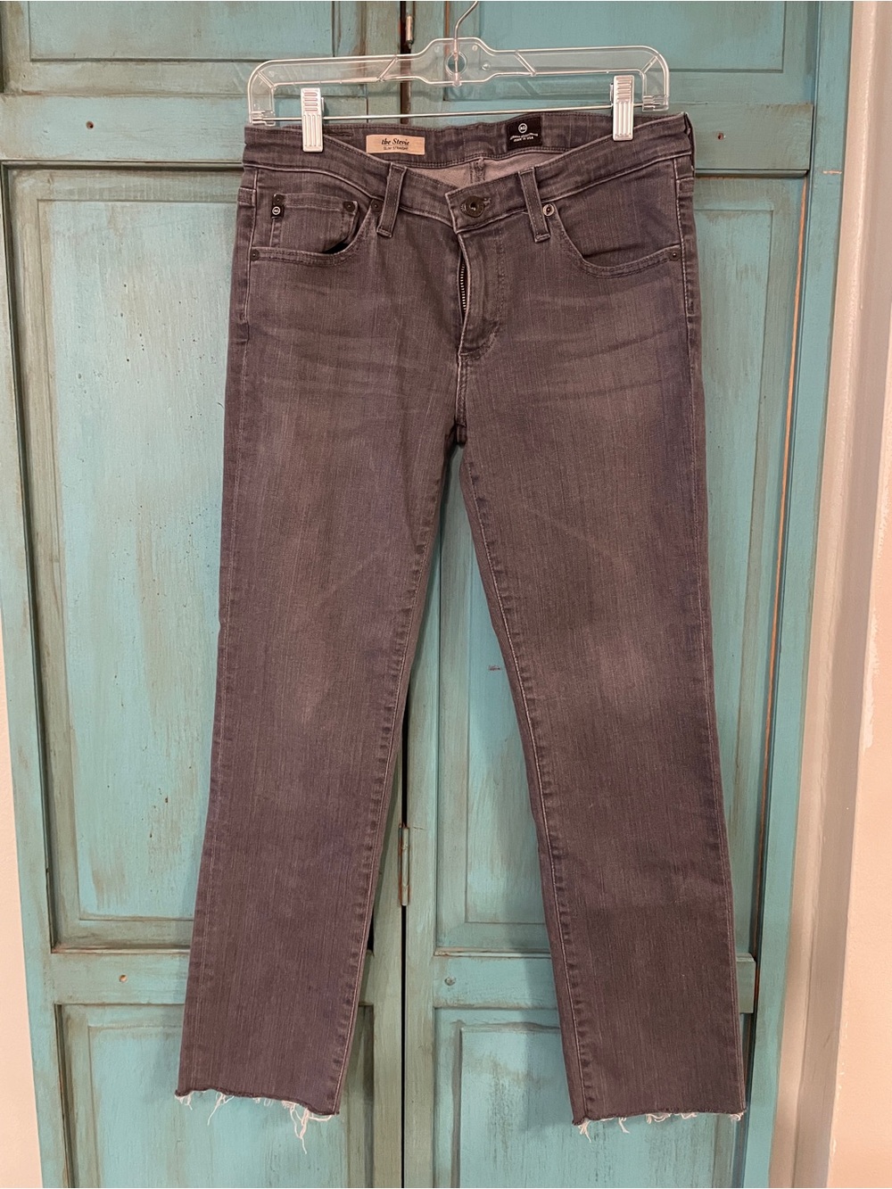 Ag Adriano Goldschmied Women's Gray Straight-Leg Jeans